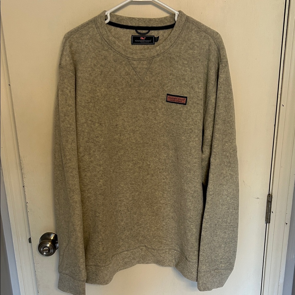 Vineyard Vines Heather Gray Fleece Crewneck Sweater